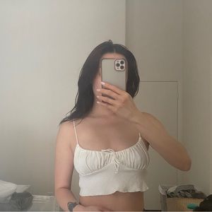Princess Polly White Tie-Front Crop Top